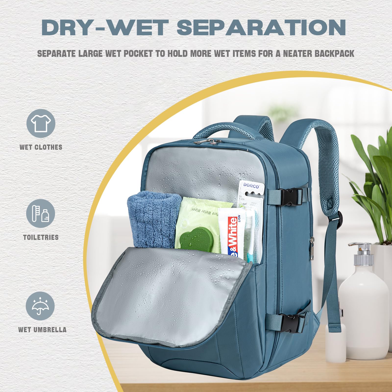 VMIKIV Zaino per Ryanair 40x20x25 Zaino da Viaggio Aereo Bagaglio a Mano Piccolo Borsa da Cabina Zaini Donna Uomo per Scuola Lavoro