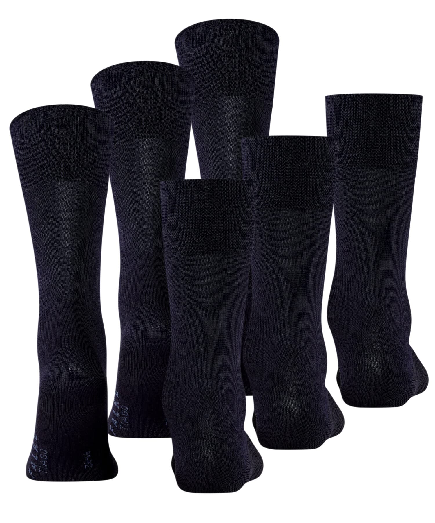 FALKE Mężczyźni Skarpety Tiago Multipack M So bawełna fil d´Écosse jednokolorowe 3 Pak, Niebieski Dark Navy 6375, 43-44