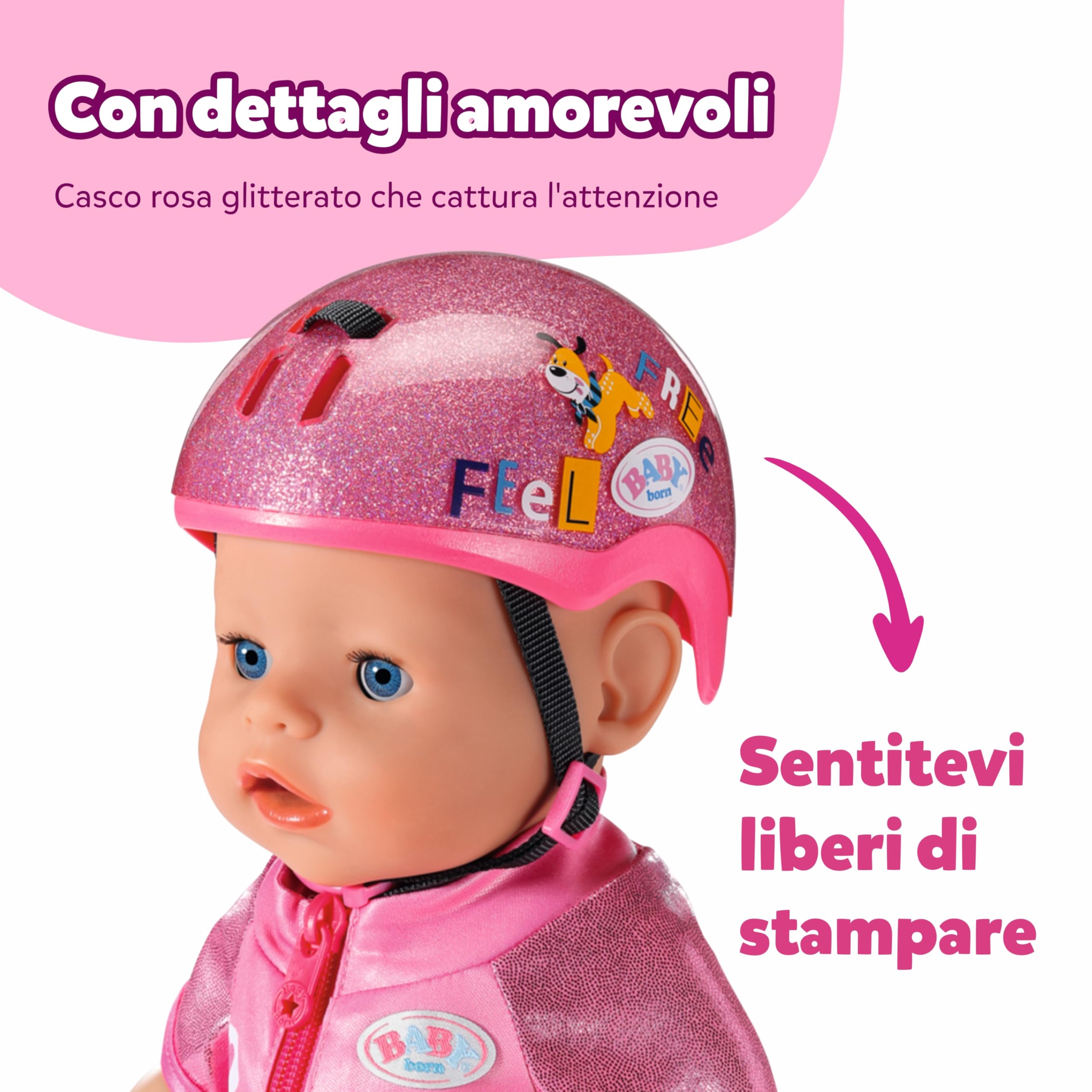 Casco da Bicicletta Baby Born per Bambole da 43 cm - Accessori di Alta qualità per Bambole - Adatto a Bambini dai 3 Anni in su