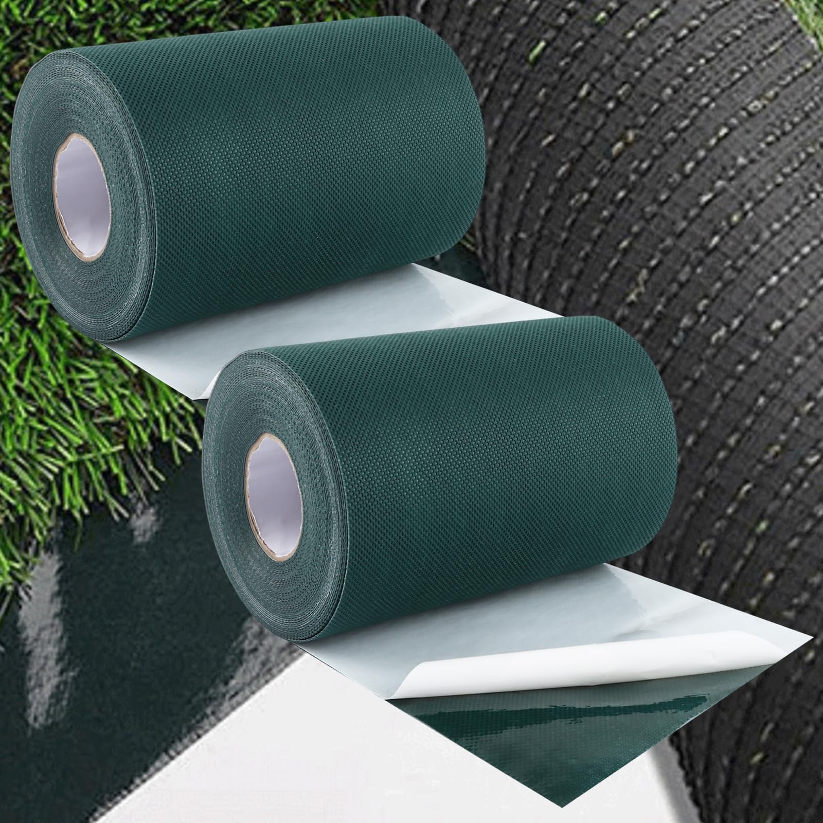 DAJAVE 2 cintas adhesivas para césped artificial, cinta autoadhesiva de 150 mm x 15 m, cinta de césped artificial para conexión, fijación, alfombra de césped verde, conexión de alfombra de césped