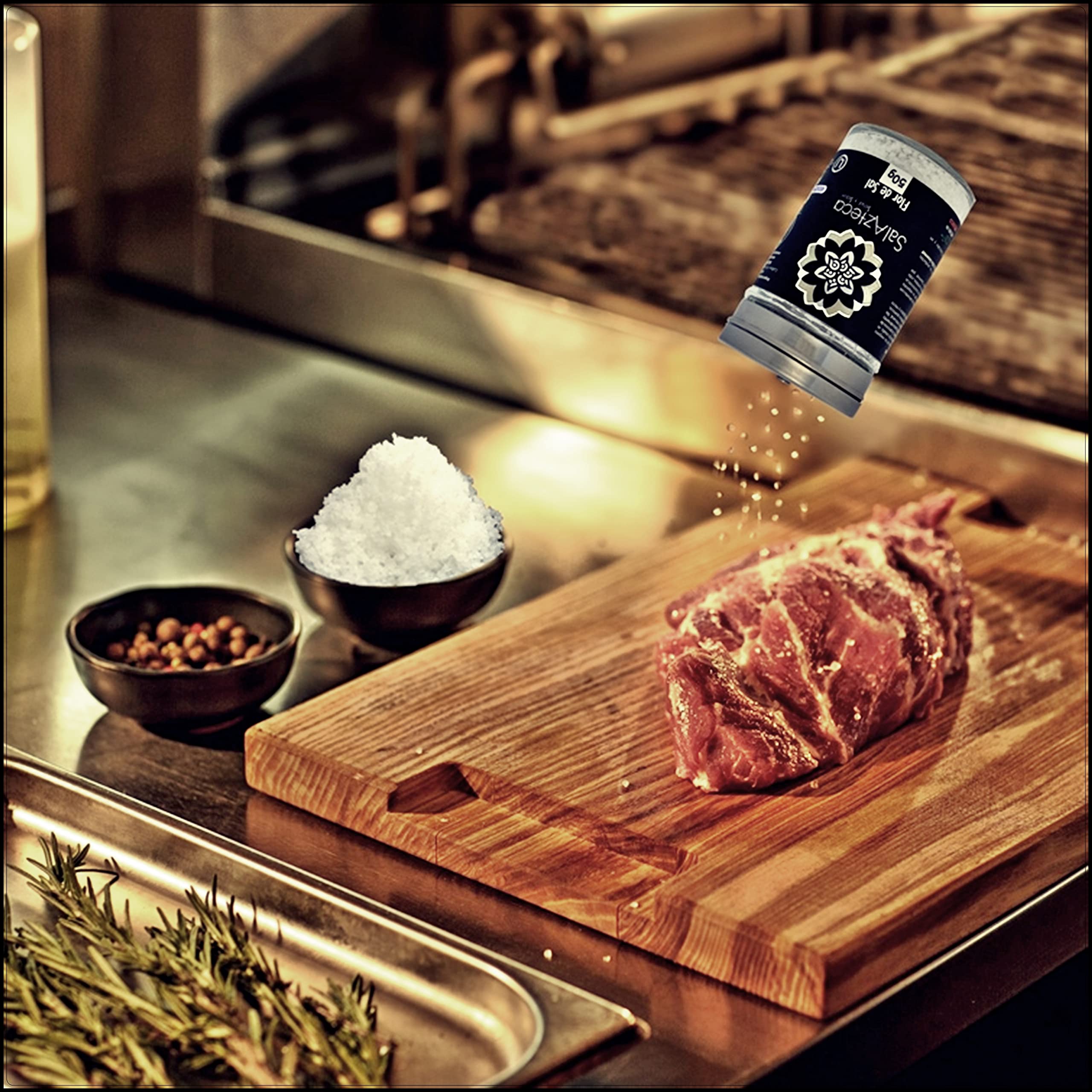 Sal Azteca / Fior di Sale / Fleur de Sel - Sale con meno sodio, alternativa al sale comune, 100% puro e naturale. Ricco di minerali. Ricco di magnesio. Gourmet per eccellenza (50 g 1 unità)