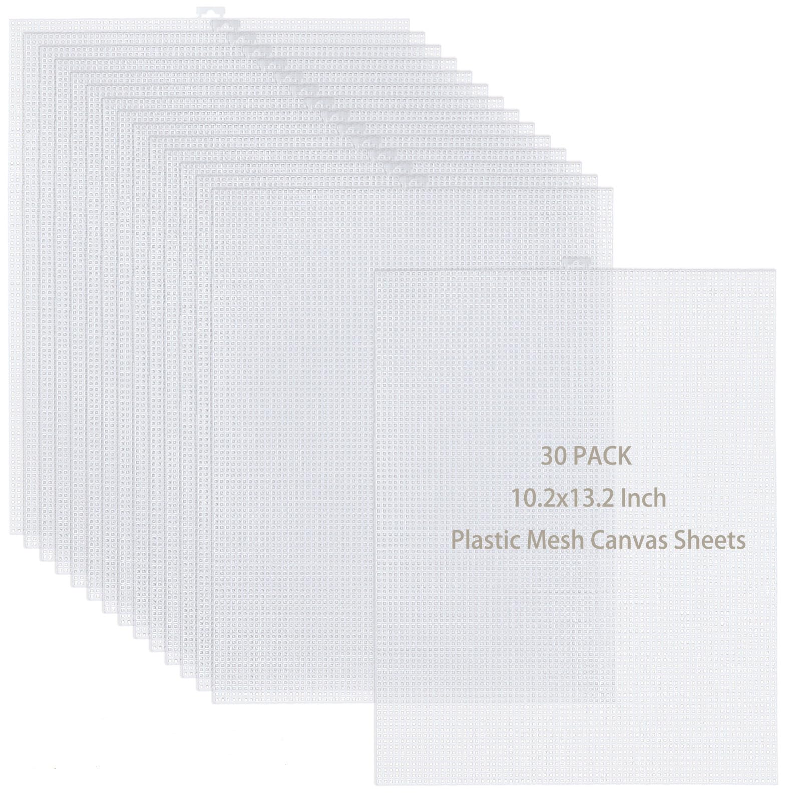 LANIAKEA 30 Pieces 7 Count Plastic Canvas Sheets 10.2x13.2 Inch Plastic Mesh Canvas Sheets Eye Mesh for Embroidery, Knit Crochet Projects, DIY Handicraft, Make Dividers