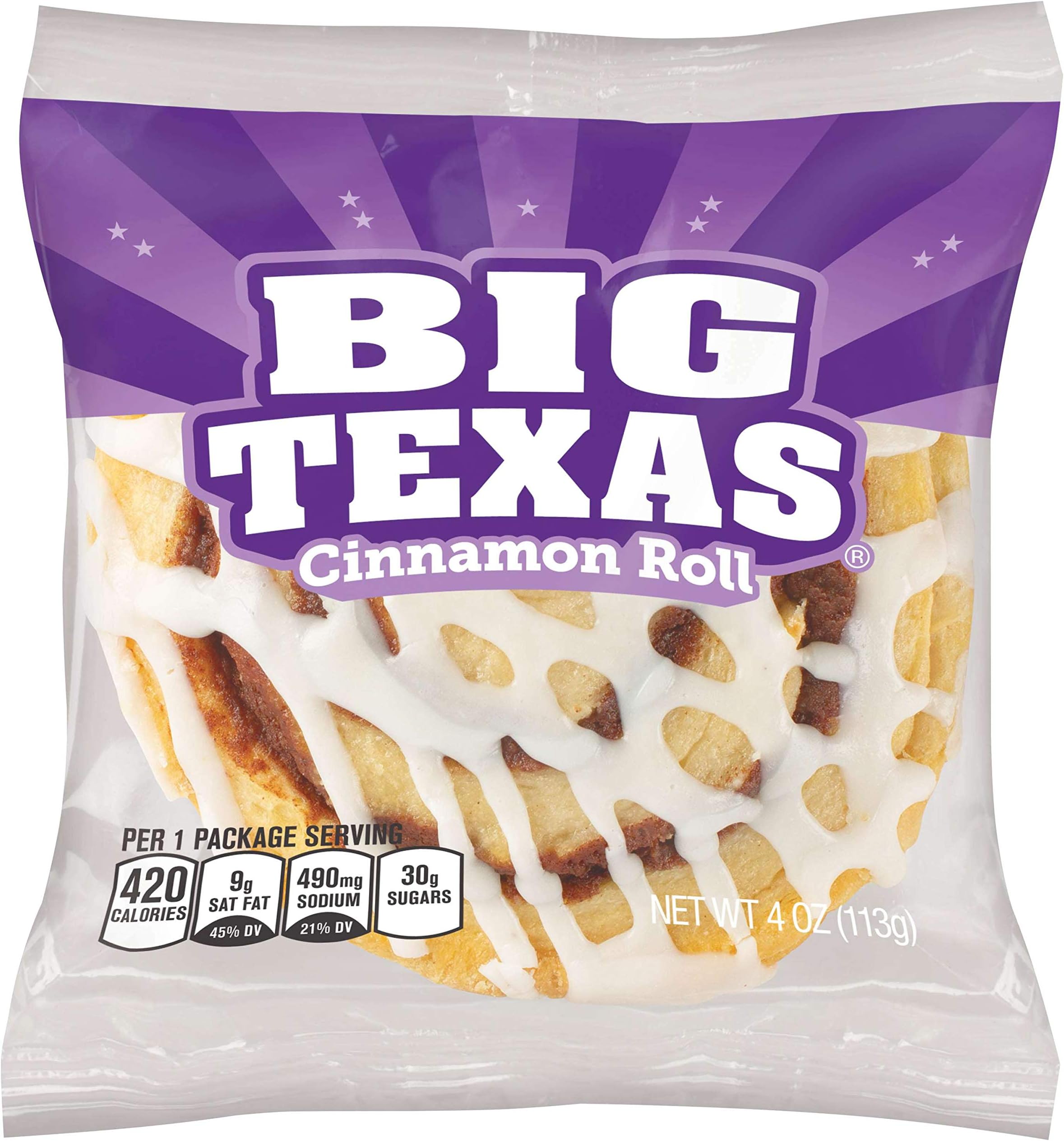 Cloverhill Big Texas Cinnamon Rolls, Individually Packaged, Pack of 6