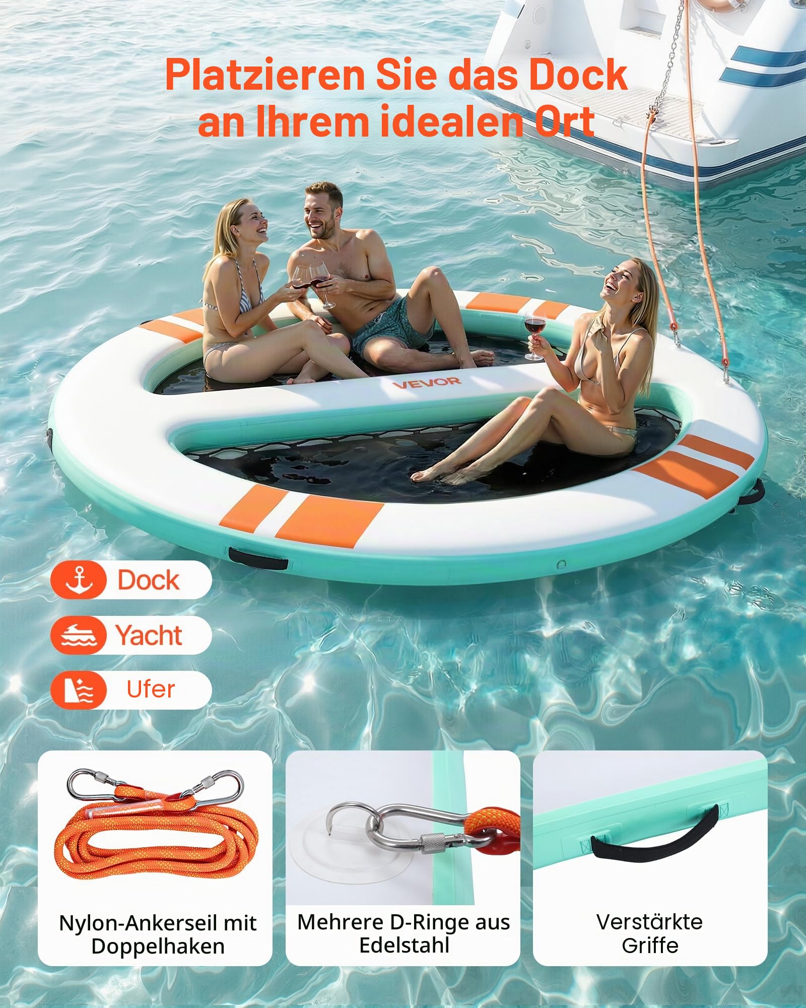 VEVOR Aufblasbares Schwimmdock