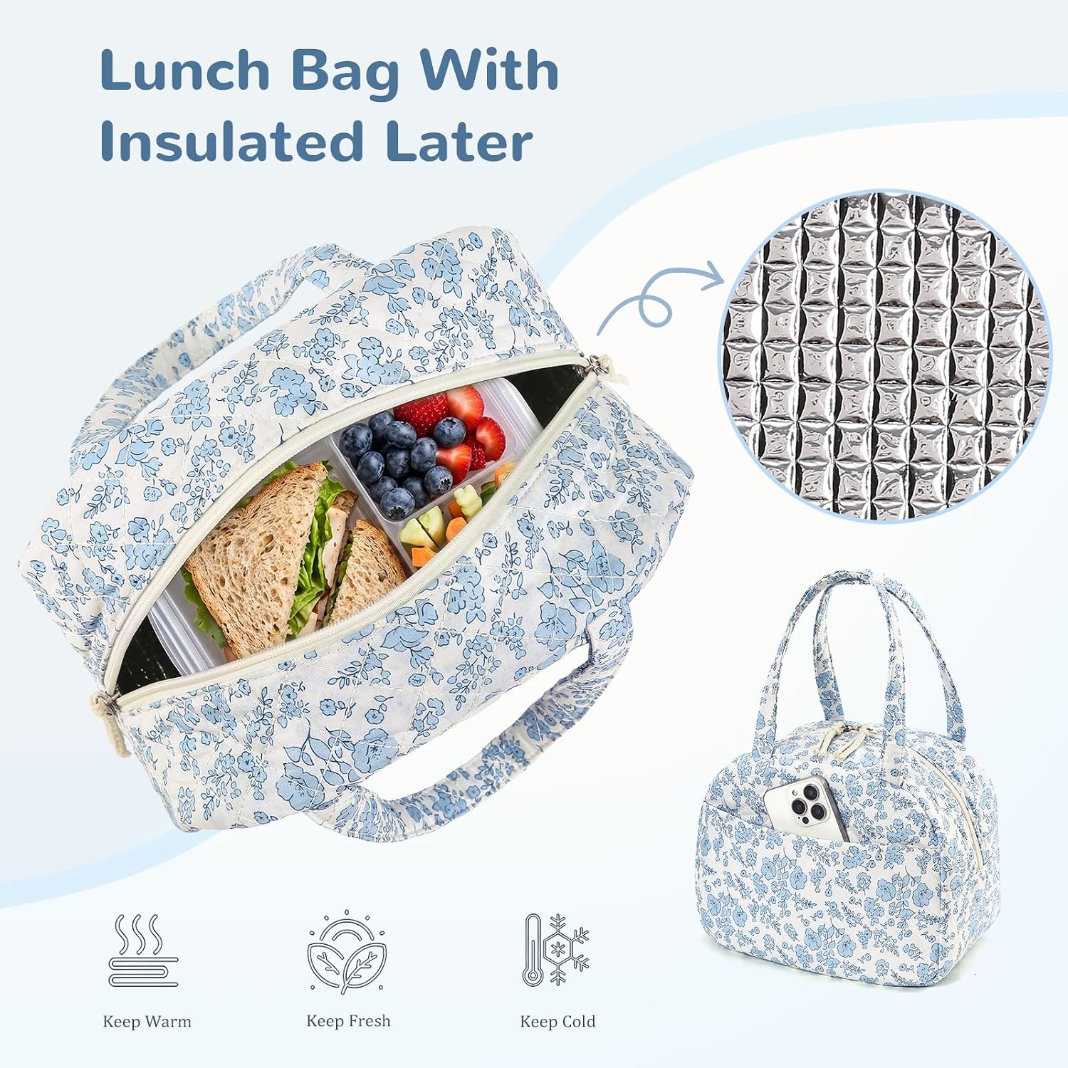 Cute Floral Backpack Coquette Quilted Back Pack 3pcs Daypack