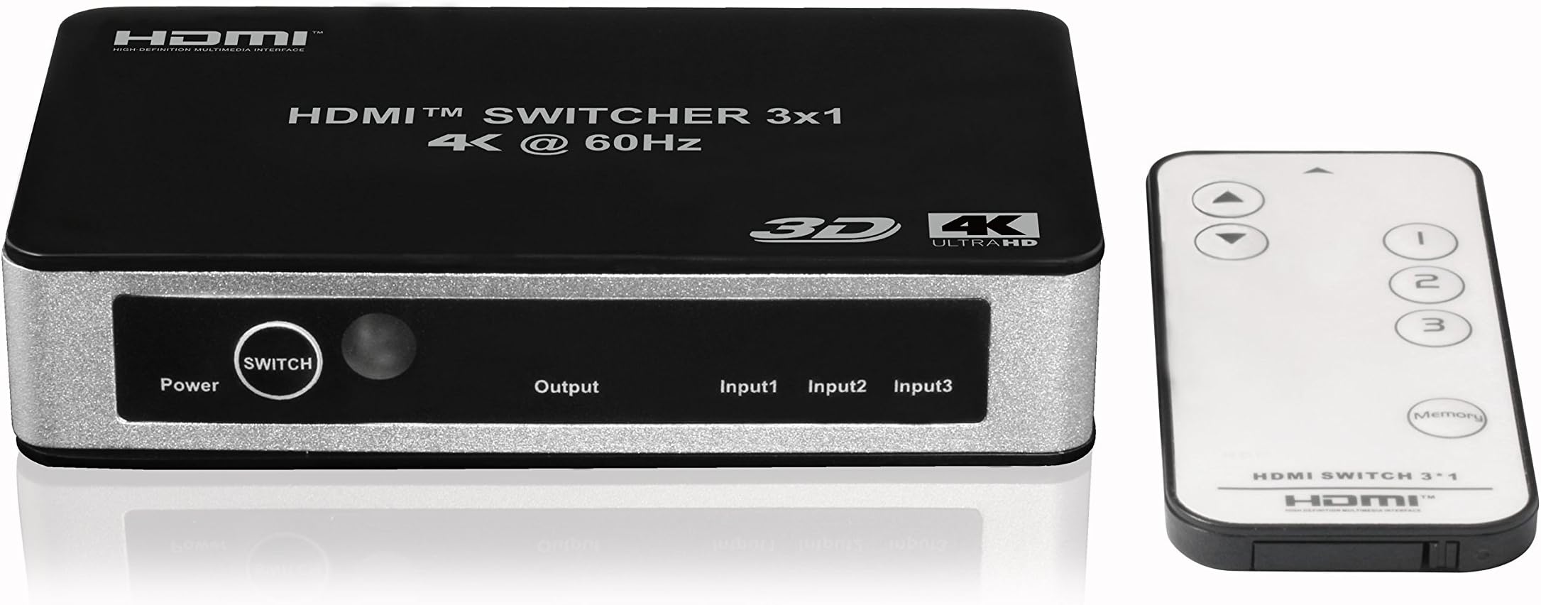 Expert Connect 3x1 HDMI Switch | 3 Port | 3 in - 1 Out | Ultra HD 4K/2K @ 60Hz (60 fps) | HDMI 2.0, HDCP 2.2 | Full HD/3D | 1080P | DTS | Digital Audio | Direct TV | 18 Gbps Bandwidth