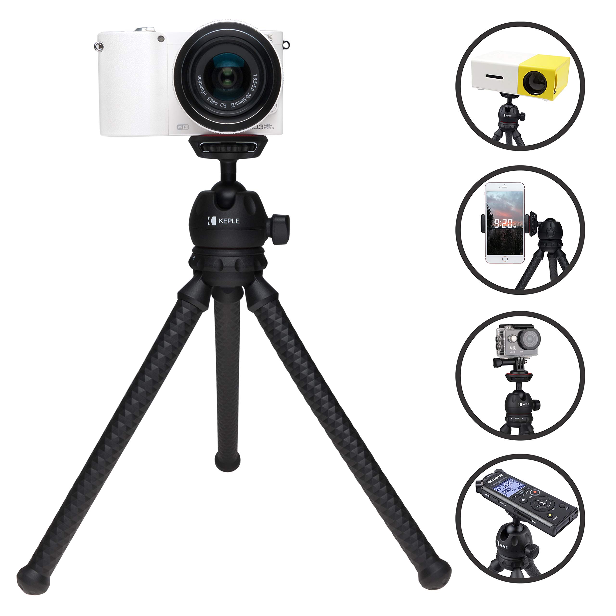 Mini Flexible Tripod compatible with Canon IXUS 40, 50, 55, 60, 70, 75, 95, 105, 130, 132, 145, 150 190, 265, 285, 510, 700, 990, 160, 165, 170, 185 Travel hand held grip, Monopod stand Camera Mount