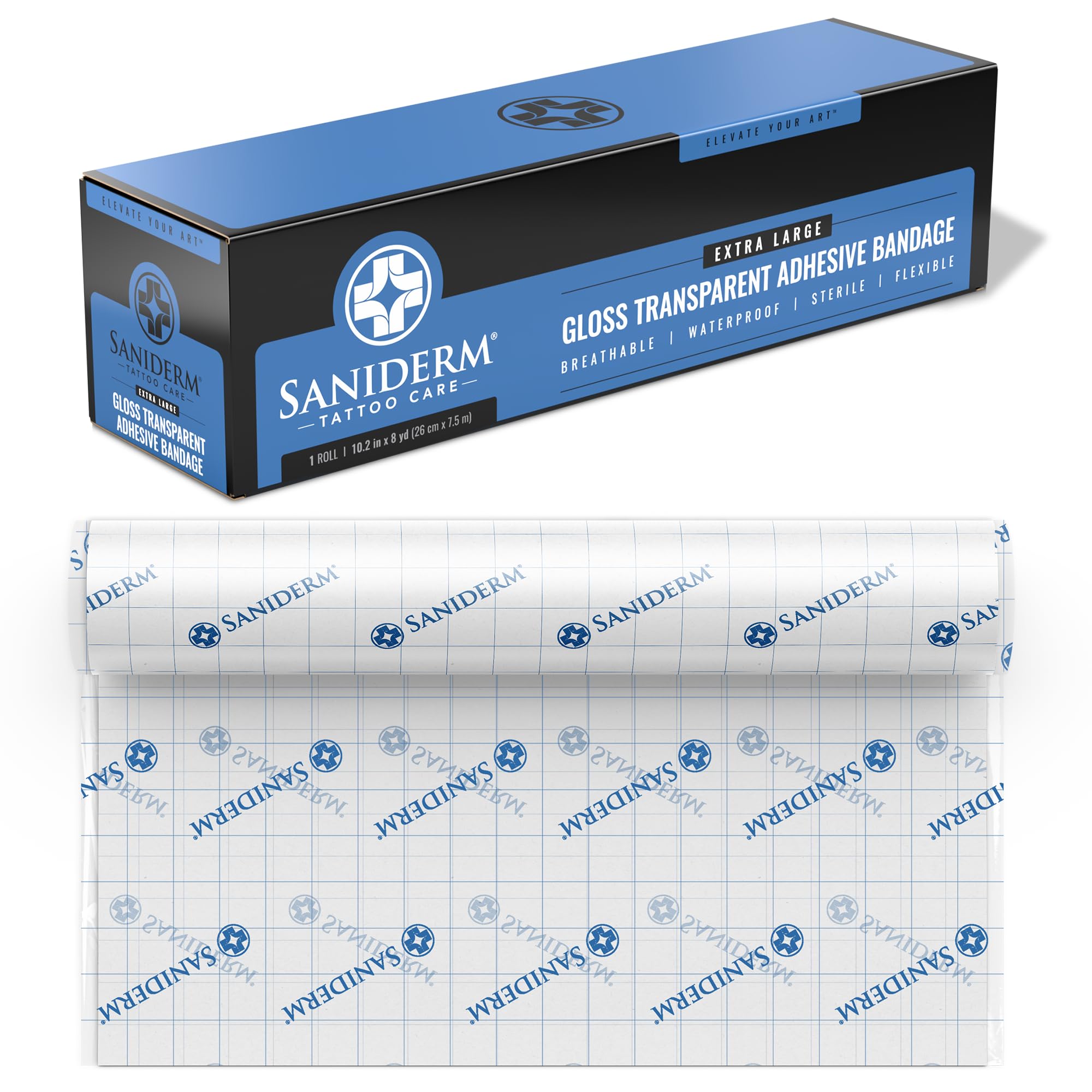 SanidermOriginal Tattoo Aftercare Bandage (Extra Large Roll, 10.2 in x 8 yd)