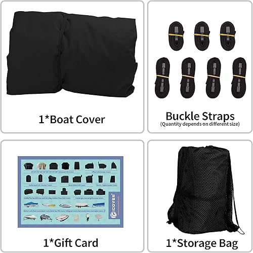 Miniatura 6 de iCOVER - Funda de barco Jon de 12 pies, resistente al agua, funda de barco Jon Trailerable, se adapta a barco Jon de 12 pies de largo y ancho de haz