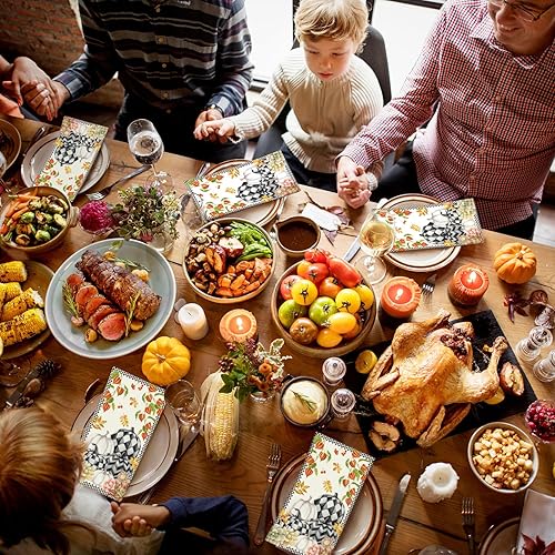 Miniatura 99 de Seajan 200 servilletas de papel de cuervo y gato, toallas de mano desechables para baño, toallas desechables para invitados de primavera y verano