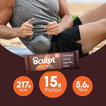 Sculpt Protein Bars – Chocolate Orange - 12 x 55g Bars – 15g Protein