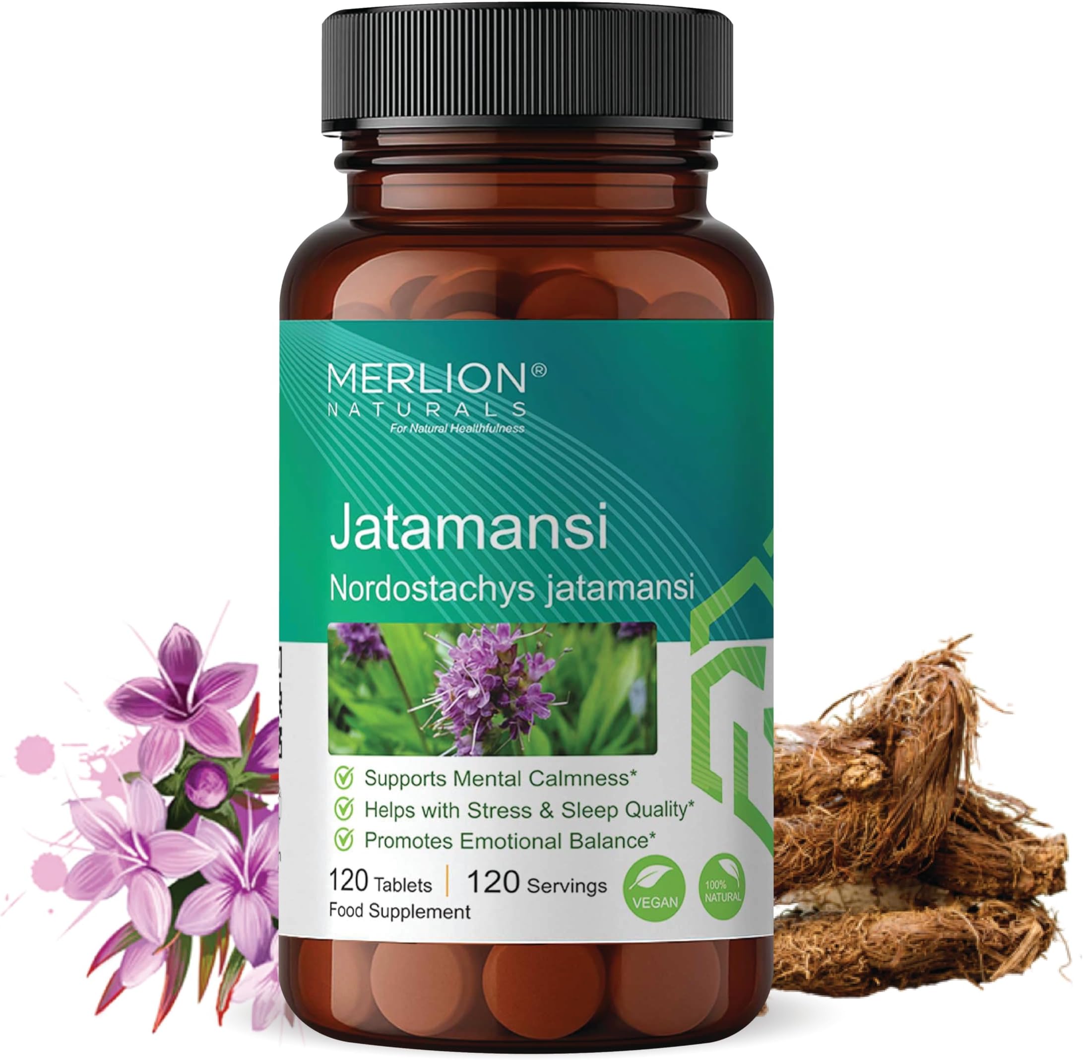 Merlion Naturals Jatamansi Tablets, Nardostachys jatamansi, 500mg (120 Tablets)