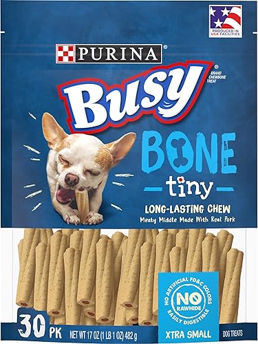 Purina Busy - Huesos de perro de raza de juguete hechos en Estados Unidos extra pequeños 30 unidades Purina Busy - Huesos de perro de raza de juguete hechos en Estados Unidos extra pequeños 30 unidades