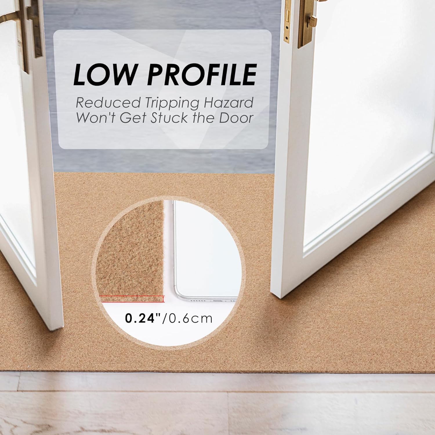 koloko 2ft x 6ft Runner Rug Non-Slip Outdoor Indoor Carpet Runner Custom Size Floor Runners Area Rugs Mat with Rubber Backing for Hallway Entryway Balcony Patio Kitchen Garage Stair Laundry