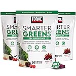 FORCE FACTOR Smarter Greens Superfood Chews, 3-Pack, Greens and Superfoods with Probiotics, Antioxidants, and Fiber, Greens Supplement to Support Digestion, Nitric Oxide, and Energy, 180 Chews
