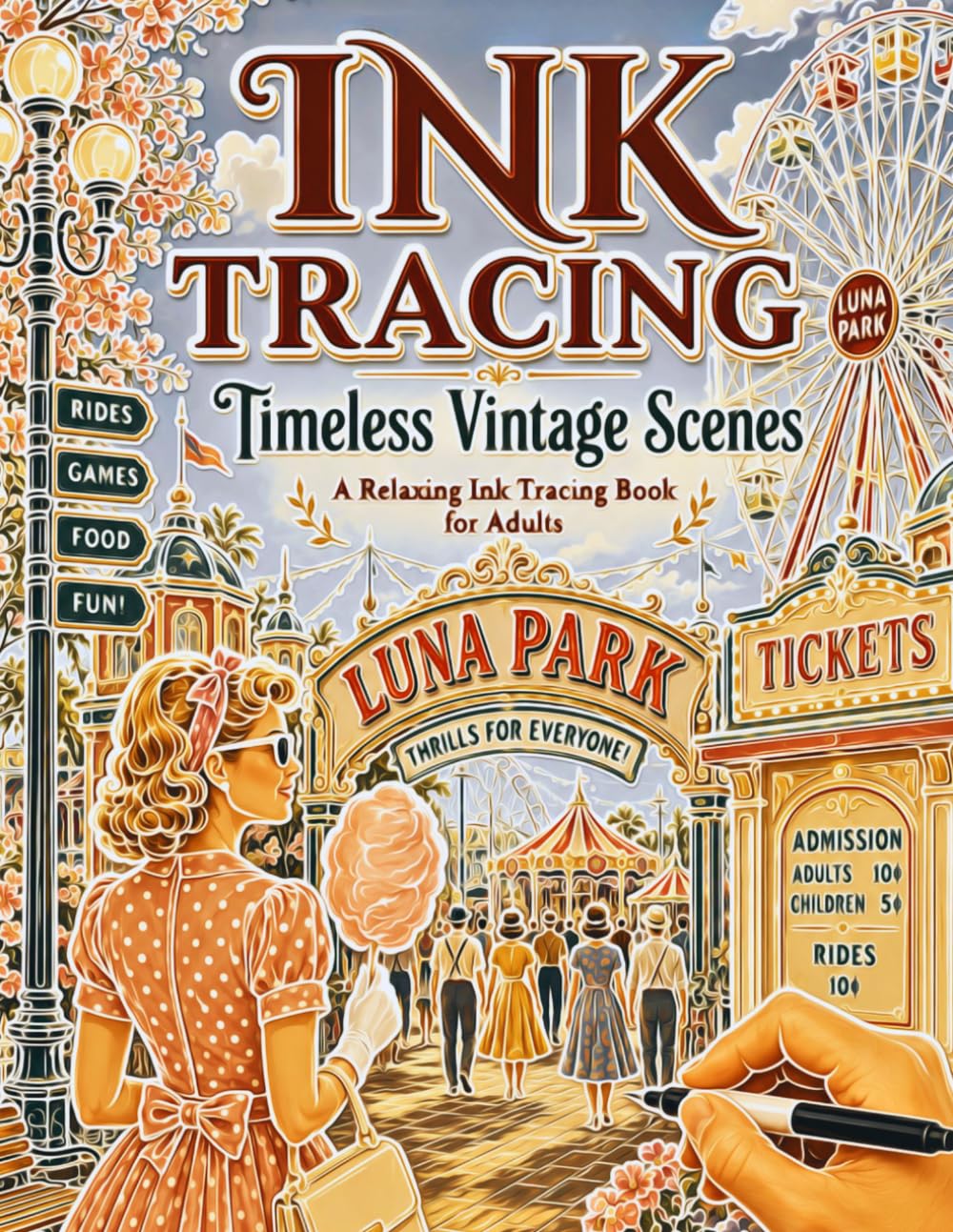 Ink Tracing Timeless Vintage Scenes: A Relaxing Ink Tracing Book Inspired by Retro Style and Vintage Beauty
