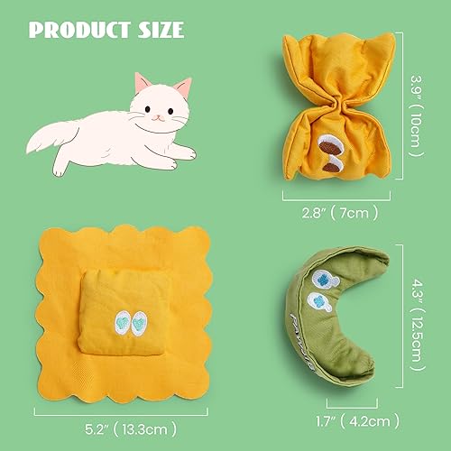 Miniatura 3 de Paquete de 3 juguetes de hierba gatera para gatos de interior, juguetes interactivos para gatos llenos de hierba gatera 100% orgánica, juguetes