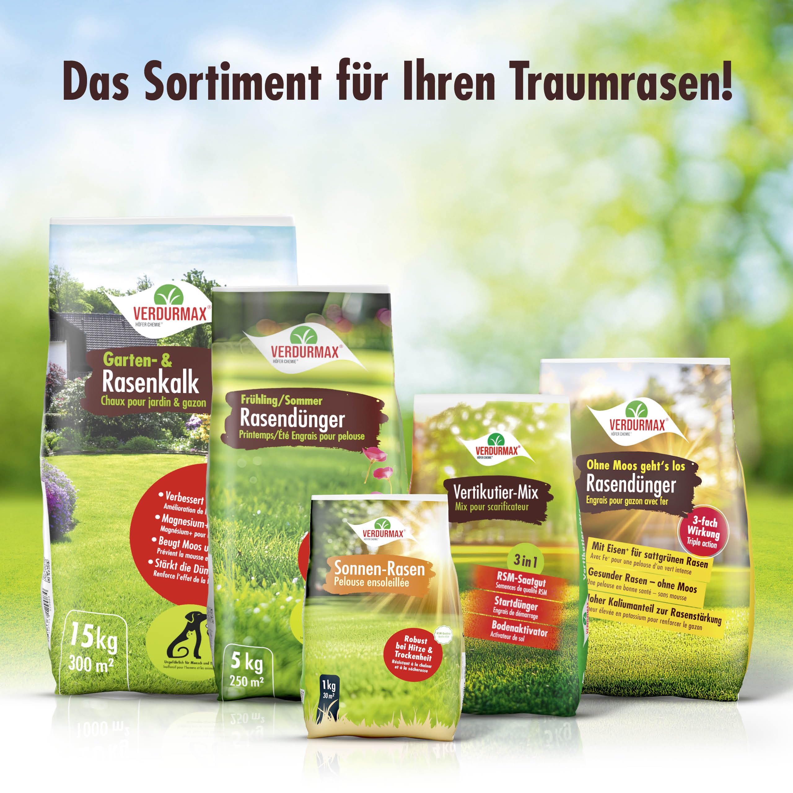 VERDURMAX 2 x 4 kg Vertikutier-Mix 3in1 | RSM Nachsaat mit Startdünger & Bodenaktivator – Rasendünger für schnelle Rasenregeneration nach dem Vertikutieren – dichter,