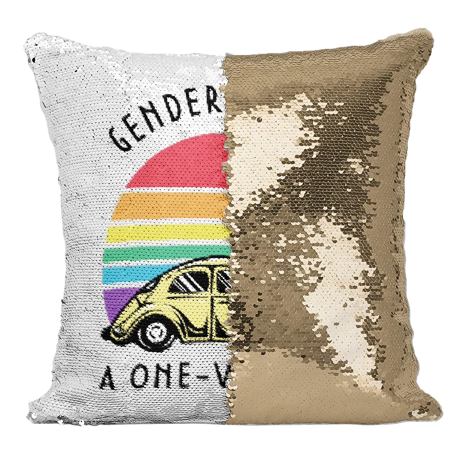 Coussin paillettes doré LGBTQ+ pour affirmer son identité
