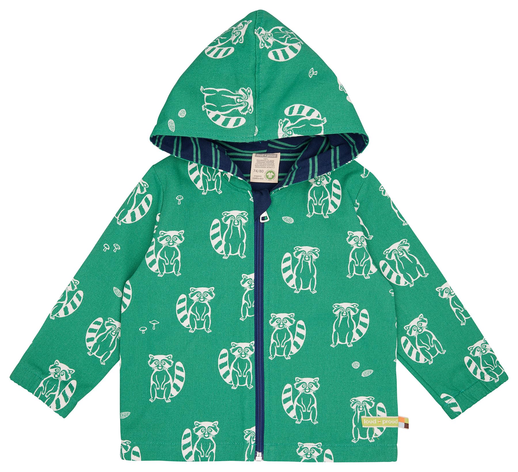 loud + proud Unisex Kinder Wasserabweisend mit Druck, Gots Zertifiziert Outdoorjacke