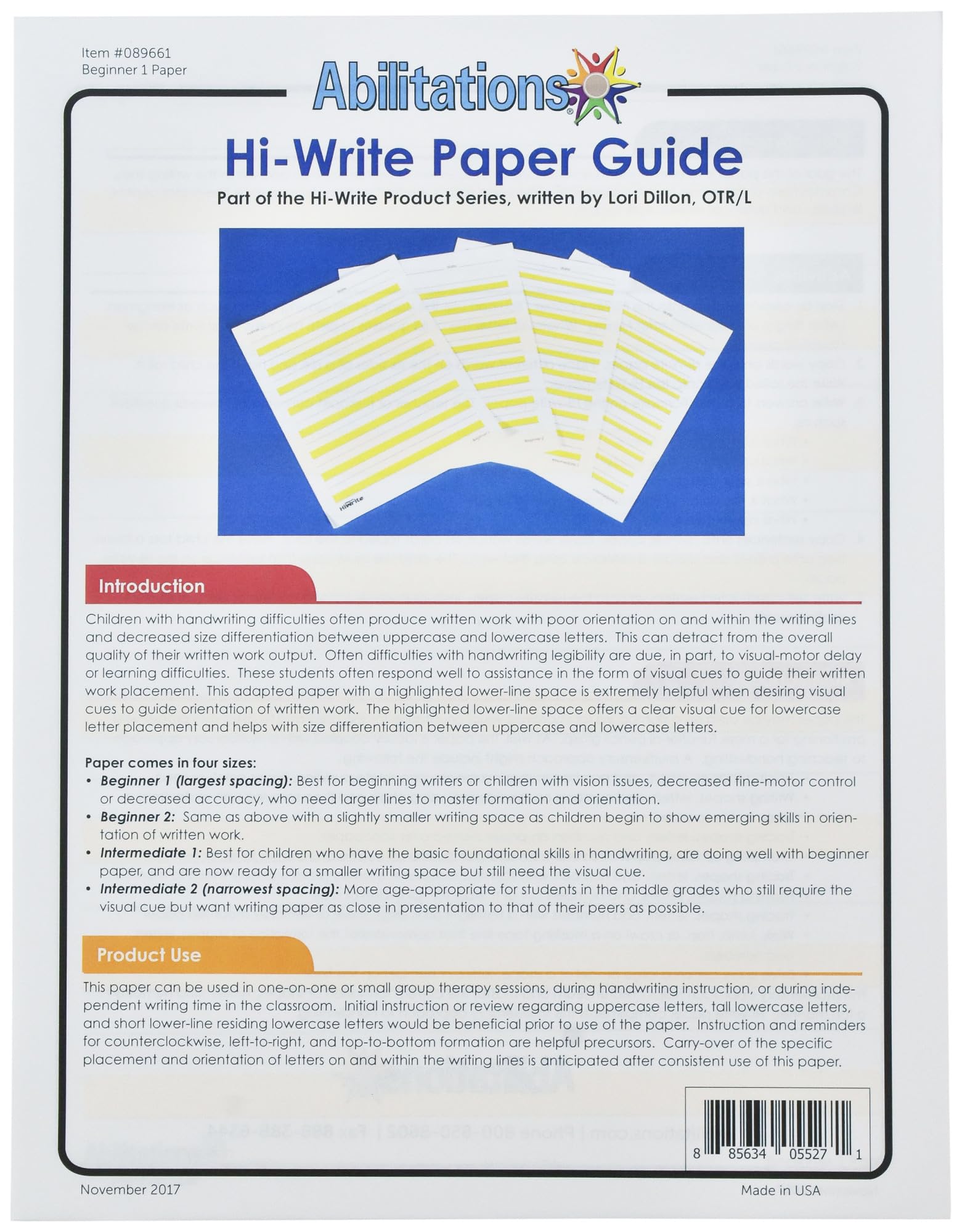 Abilitations Integrations Lot de 100 feuilles de papier pour débutant