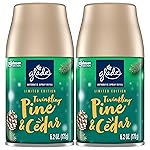 Glade Automatic Spray Refill, Air Freshener for Home and Bathroom, Twinkling Pine & Cedar, 6.2 Oz, 2 Count