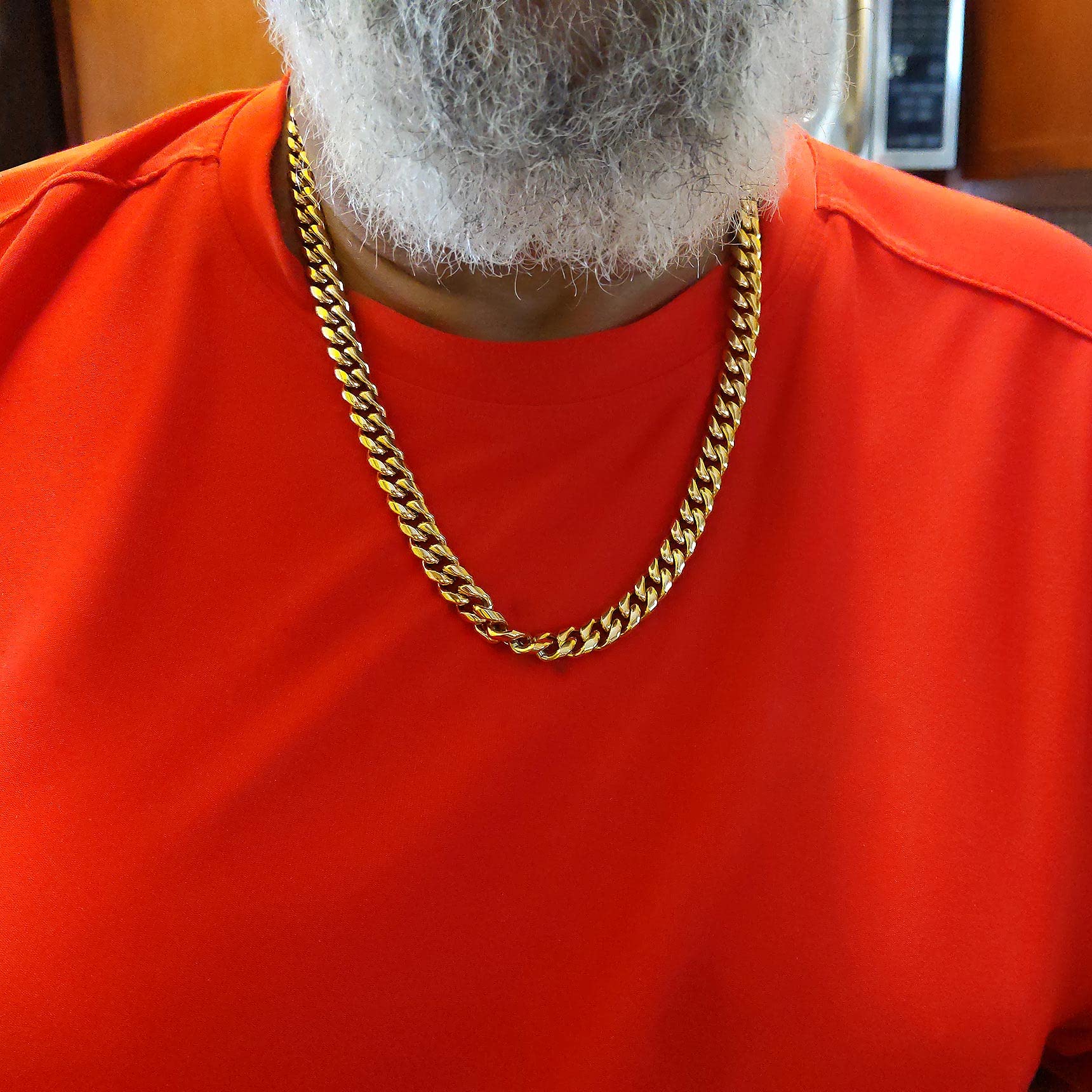 Bestyle Chaîne Homme Cubaine Acier Inoxydable 41-76cm, Collier Maille Miami Argenté/Doré/Noir Punk Hip Hop