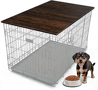 Skywin Dog Crate Topper Wood - 42" x 28" Dog Table Topper, Premium Dog Kennel, Functional Pet Crate Furniture Table Dog Topper