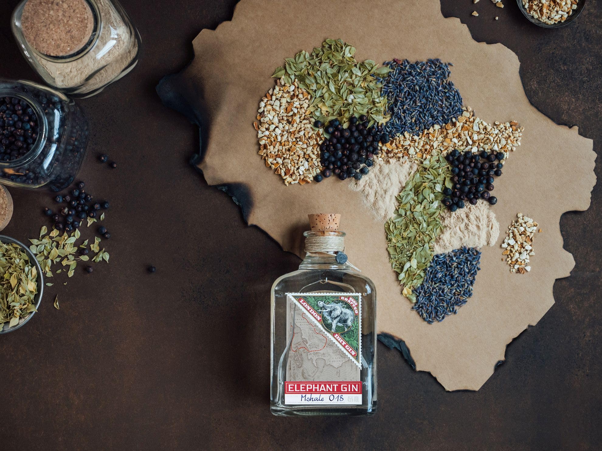 Elephant London Dry Gin - Preisgekrönter Premium Gin aus Deutschland - Perfekt für Cocktails und ideal für Gin & Tonic Sundowner - 45% vol., 500ml