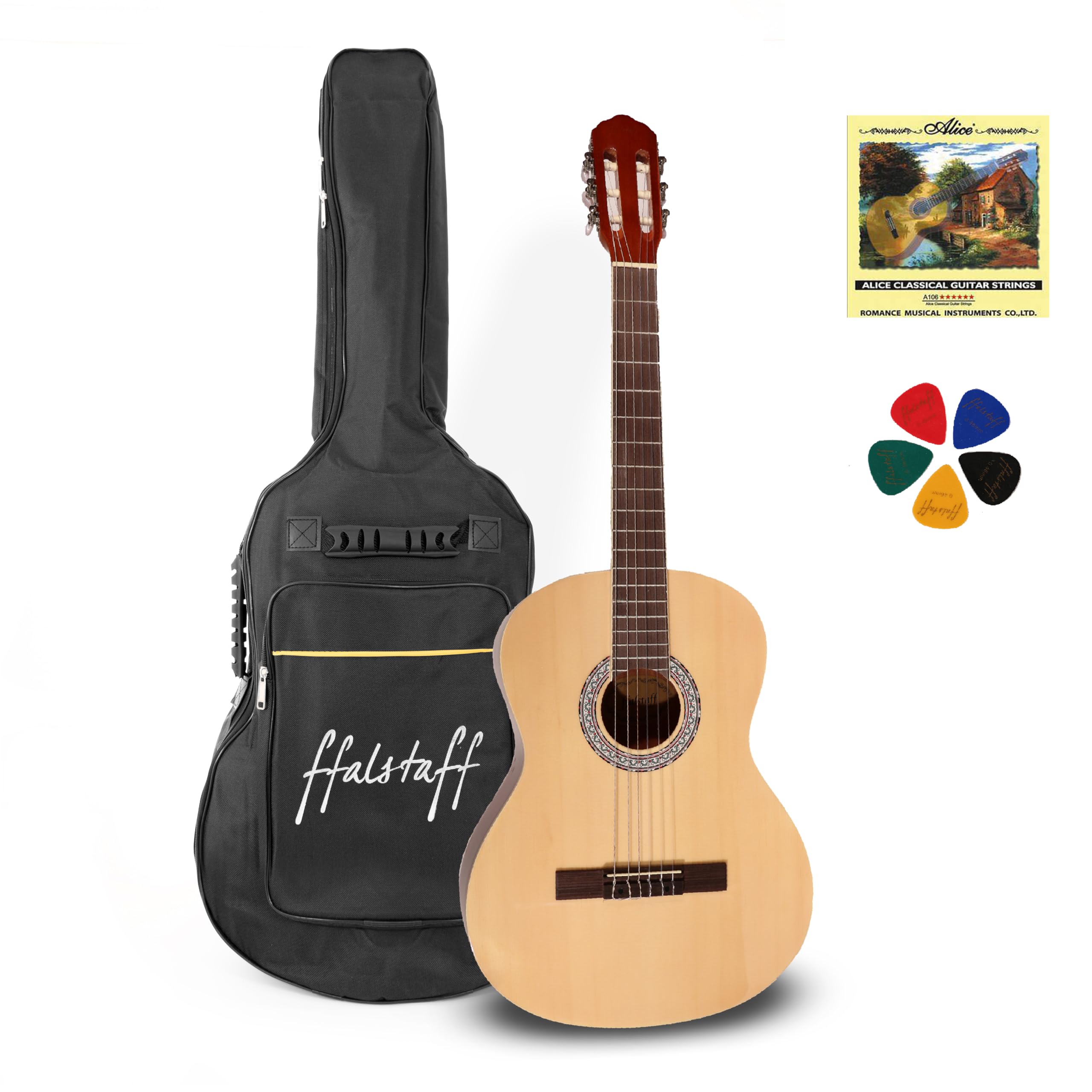 Chitarra Classica ffalstaff C40 superior, con borsa imbottita, muta e plettri
