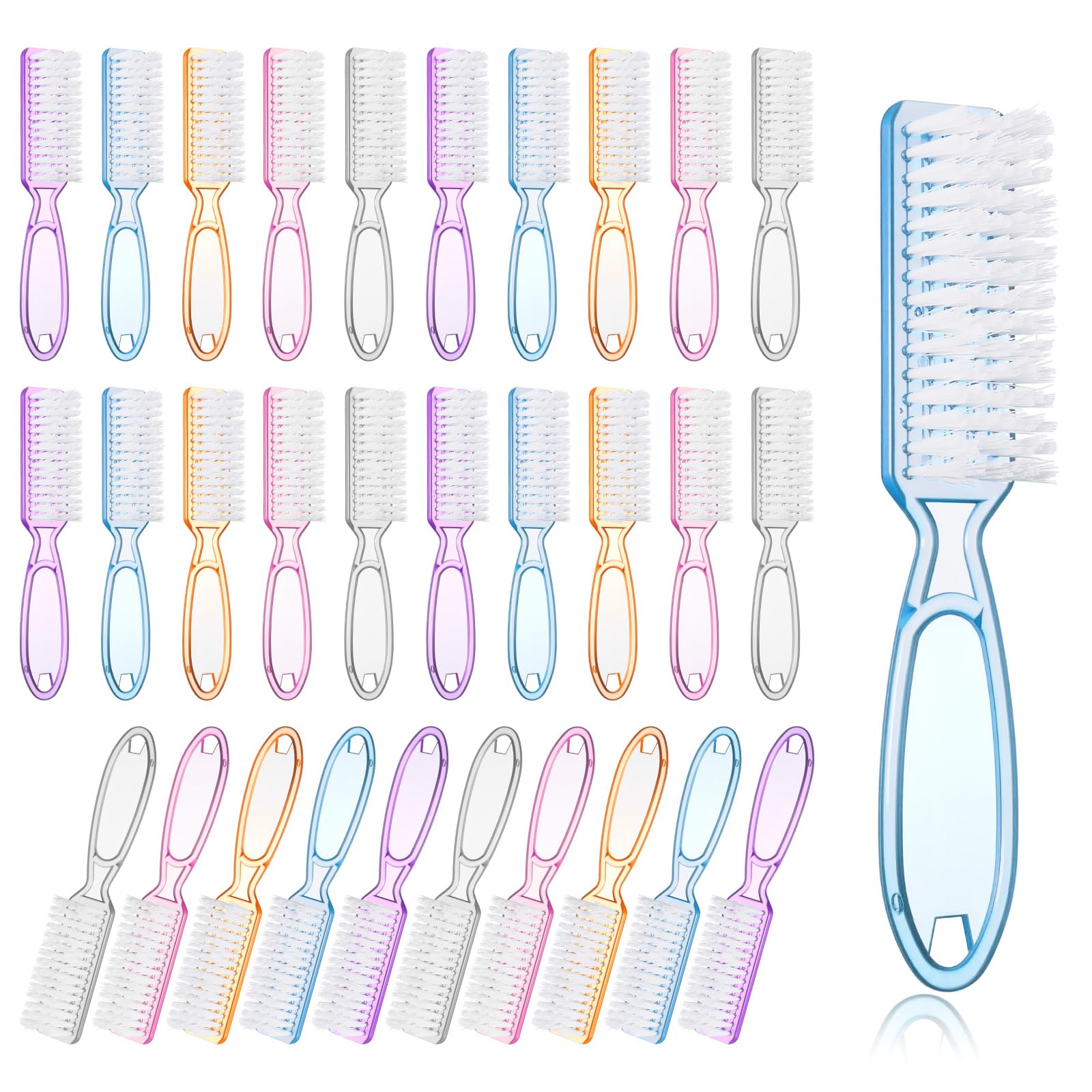 50 pennelli per la pulizia delle unghie, per manicure e pedicure, per la pulizia di unghie e piedi, strumenti di pulizia multiuso in 5 colori