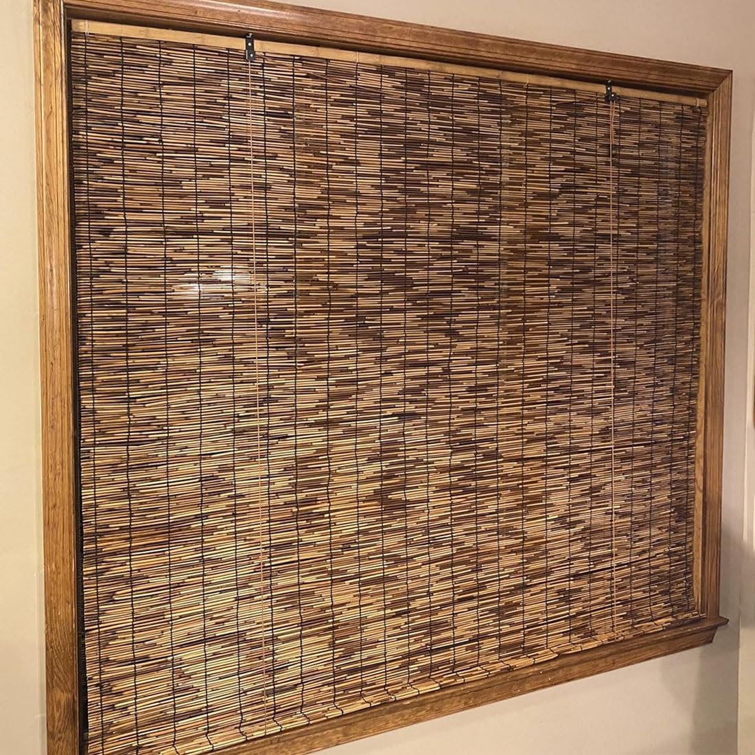 Outdoor Bamboo Shades for Patio, Bamboo Roll up Shades, Roller Bamboo Blinds, Porch Shade Blinds Weatherproof Reed Curtains, Outdoor Blackout Window Blind(53" W x 48" H)