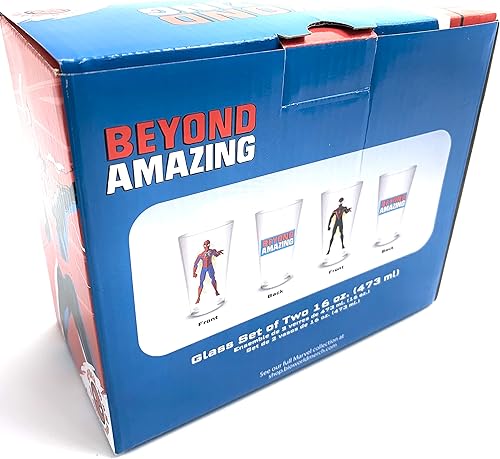 Miniatura 6 de Bioworld Beyond Amazing Spider-Man - Juego de vasos de pinta de 16 onzas paquete de 2 vasos para beber