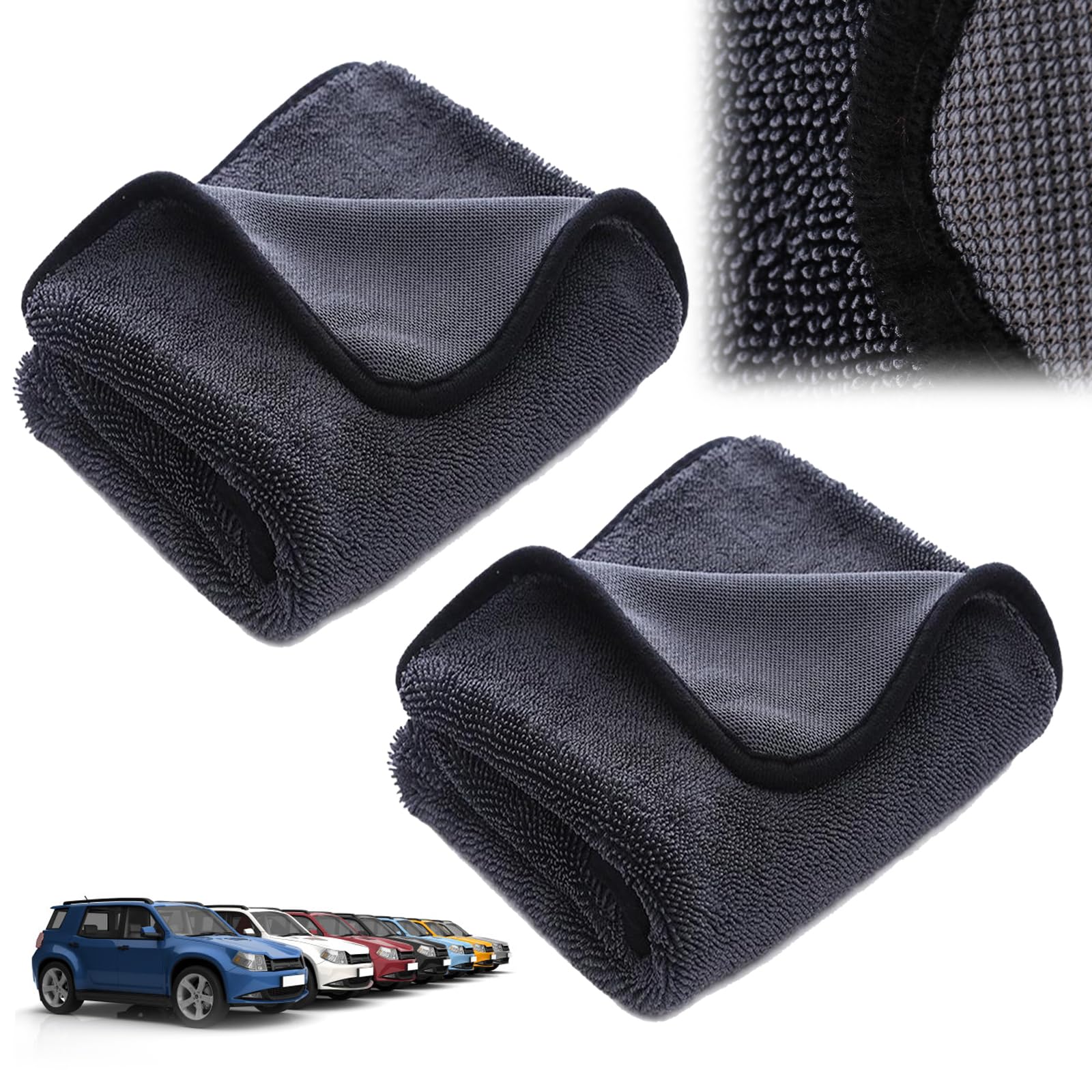 40x60cm Clean Bathroom Cloth,Clean Bathroom Drying Cloth,Clean,Drying Towel Car Detailing,Thickened Super Absorbent,Traceless and Lint-Free Car Towel (2 Pcs)