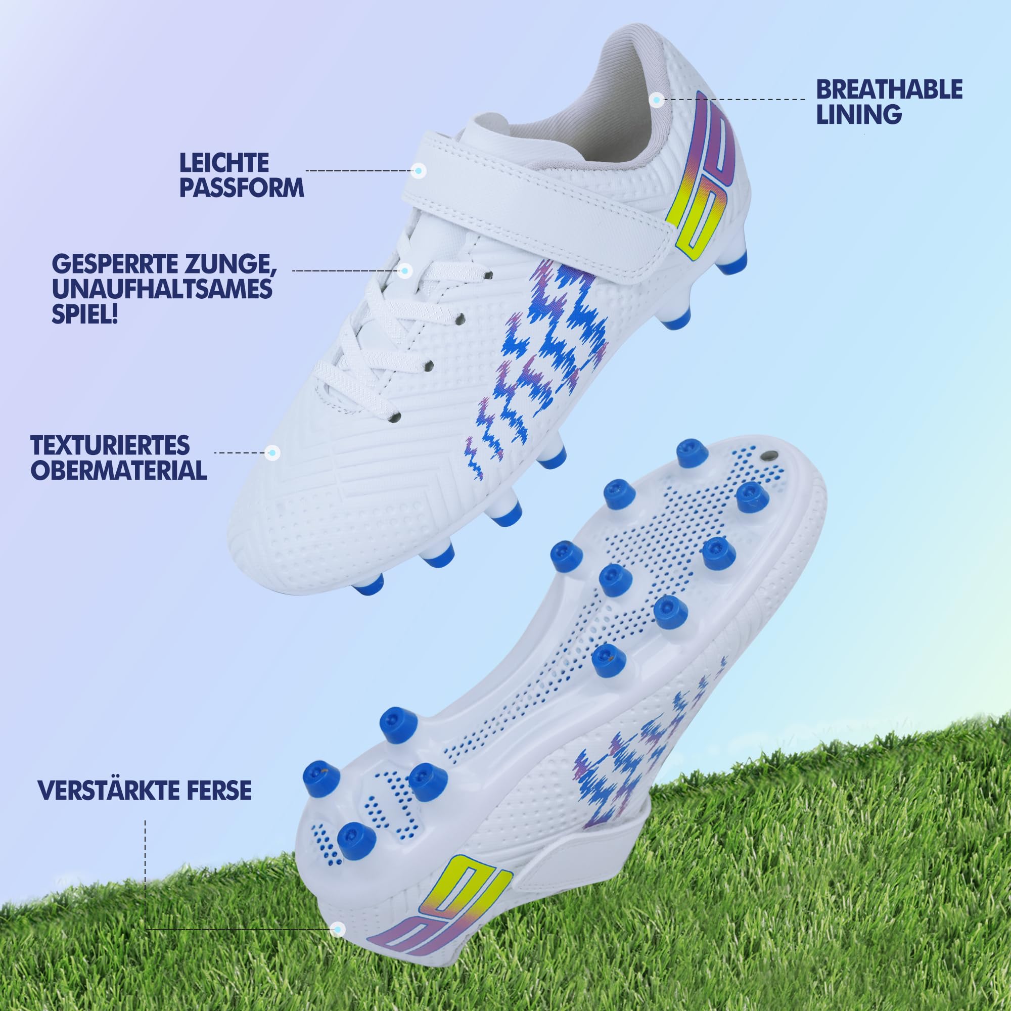 JABASIC Chaussures de Football pour Enfants Garçons et Filles
