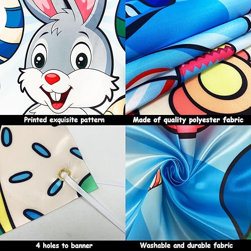 Miniatura 4 de Juegos de Pascua, juego de lanzamiento de bolsas de frijoles de Pascua con 4 bolsas de frijoles, huevos de Pascua conejito de Pascua para