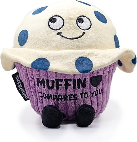 PUNCHKINS - Muffin se compara con ti Muffin de peluche de arándanos - Divertido regalo de broma de elefante blanco para amigos