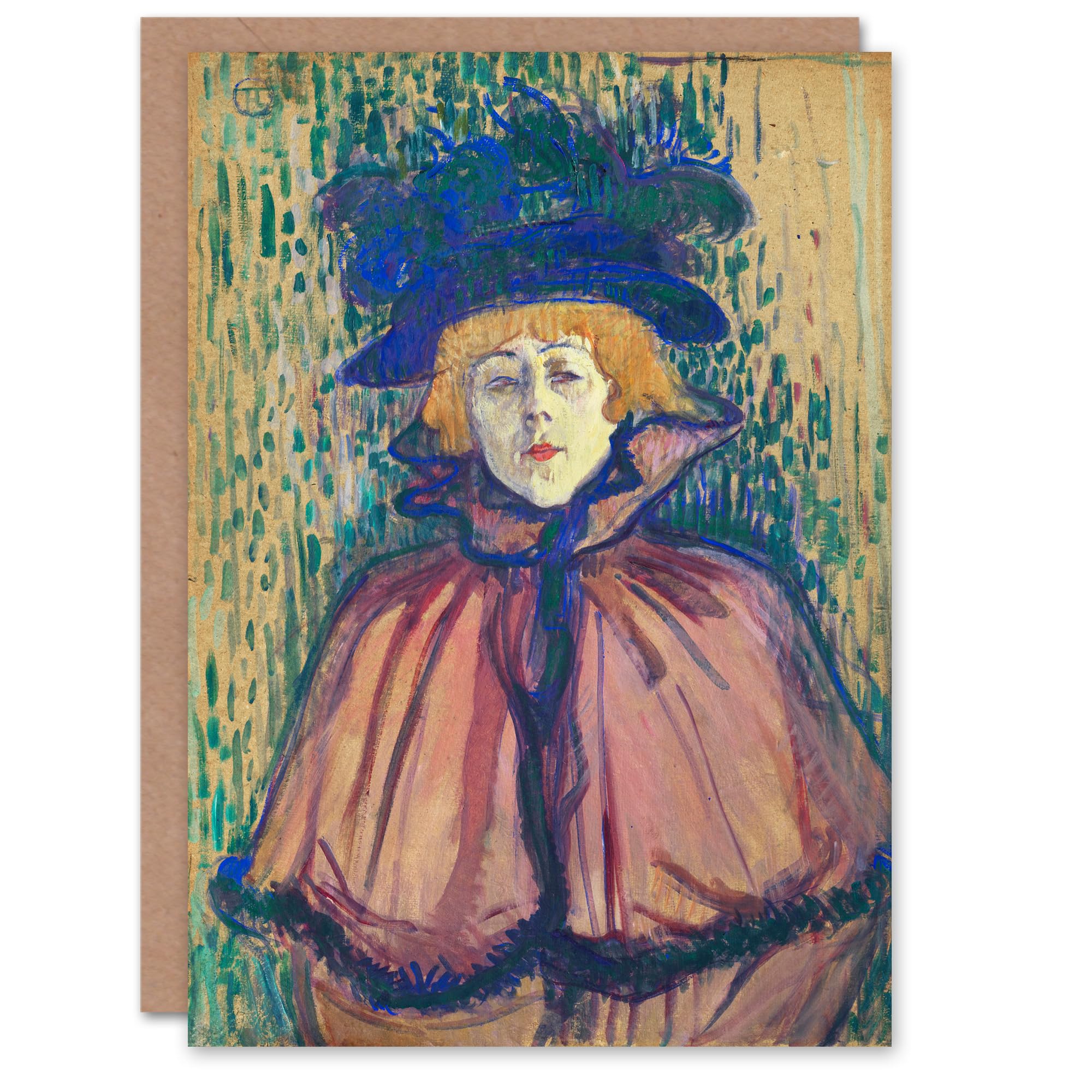 Artery8 Toulouse Lautrec Art Card Jane Avril Portrait with Hat