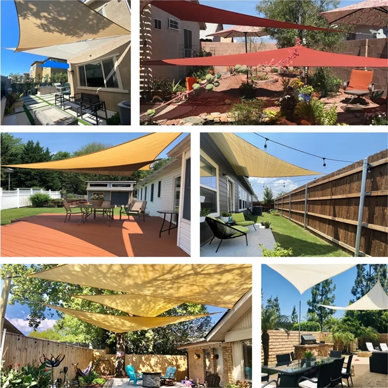 Vela Ombreggiante Tenda parasole triangolare impermeabile, protezione, tettoia for esterni, vela ombreggiante for giardino, patio, piscina, telo, 5x5x 5,2x2x2m(Beige,2x2x2M)