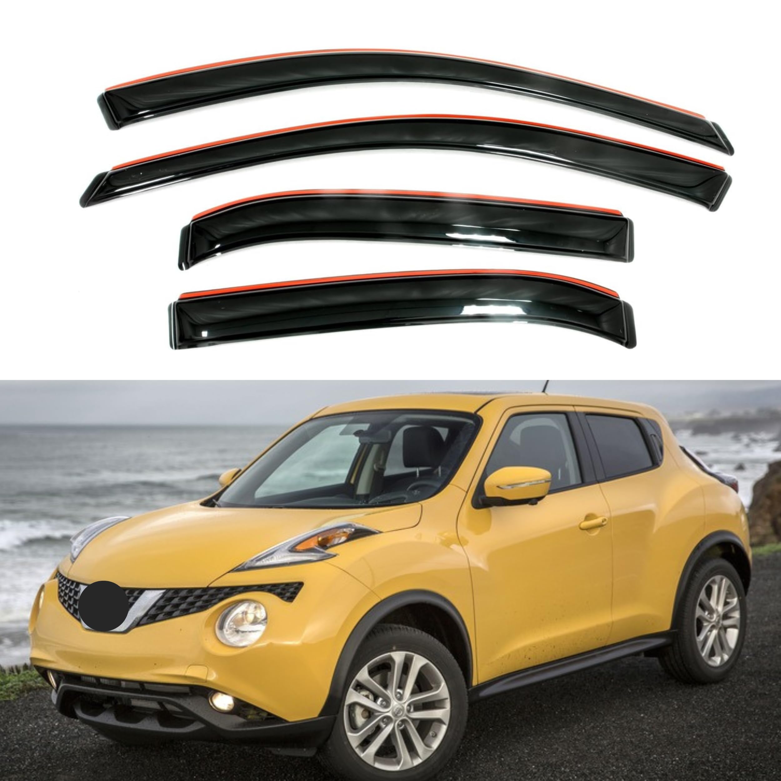 IG Window Visor for Nissan Juke 2011-2017, Rain Guard in-Channel Extra Durable Sun Wind Side Vent Window Deflector, 2011 2012 2013 2014 2015 2016 2017