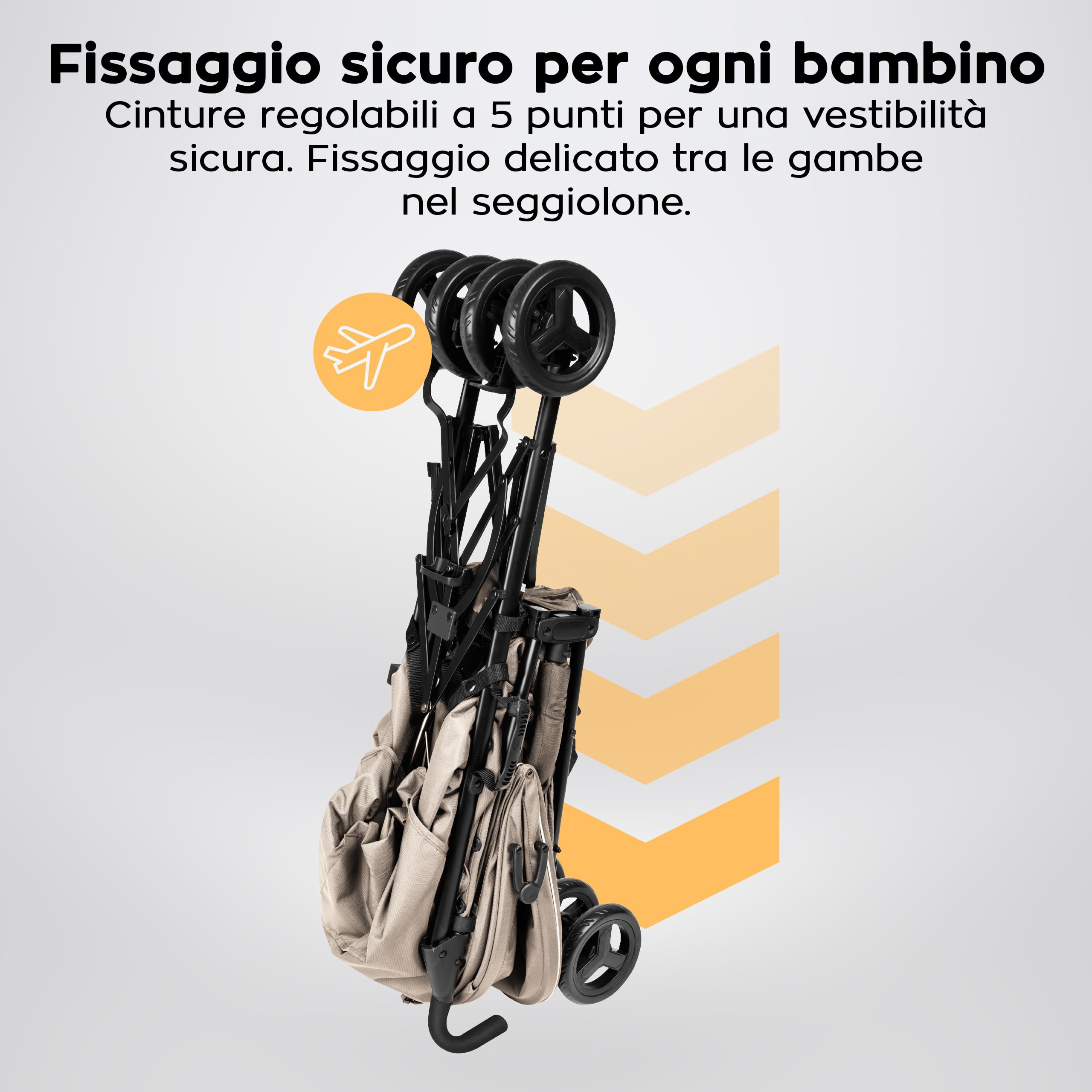 Tulano Davos 35 Passeggino Leggero da Viaggio Ultraleggero Compatto Aereo Chiusura Rapida Cappottina XXL Ruote Ammortizzate 22 kg