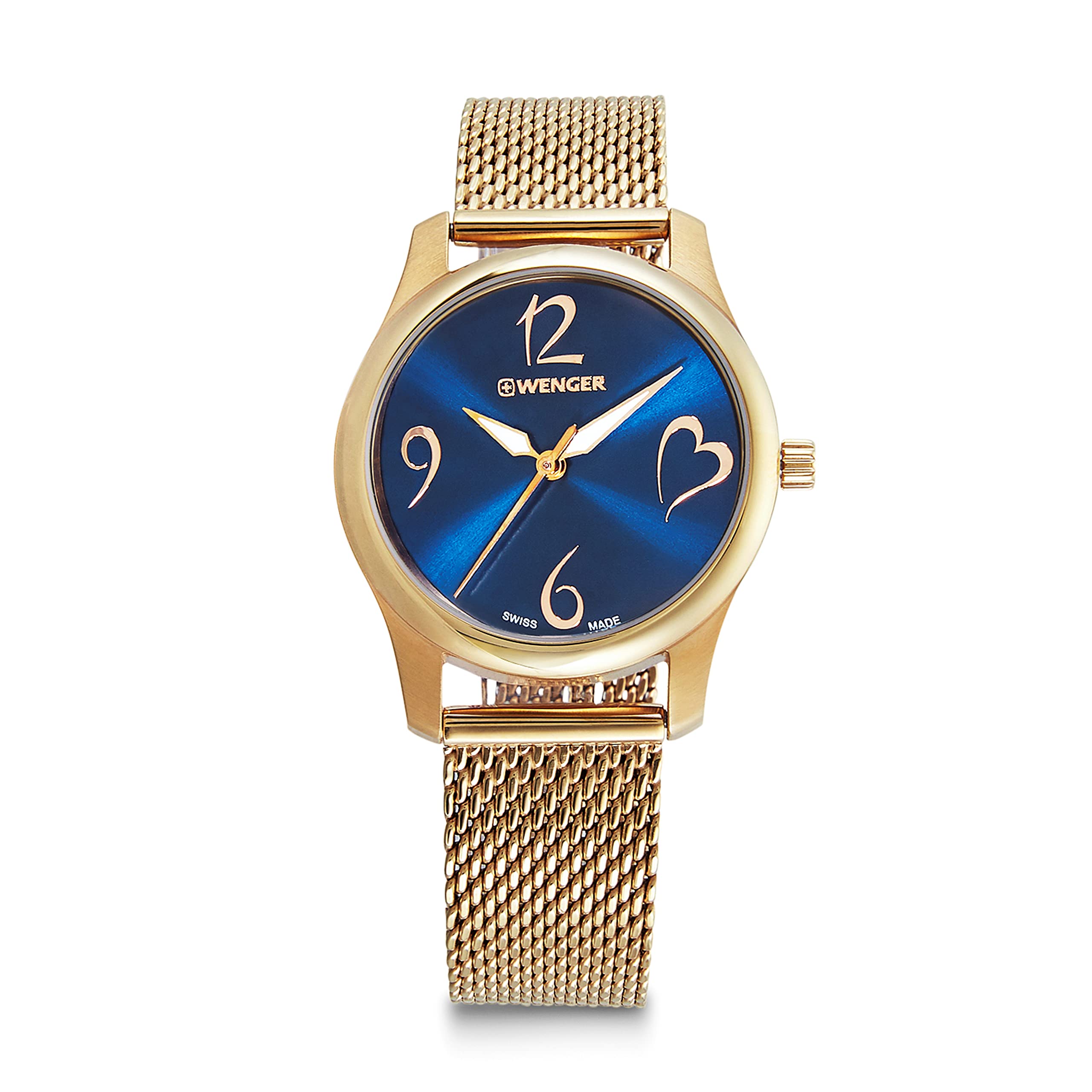 WENGERCity Lady Analog Women's Watch (Blue Dial Gold Colored Strap)