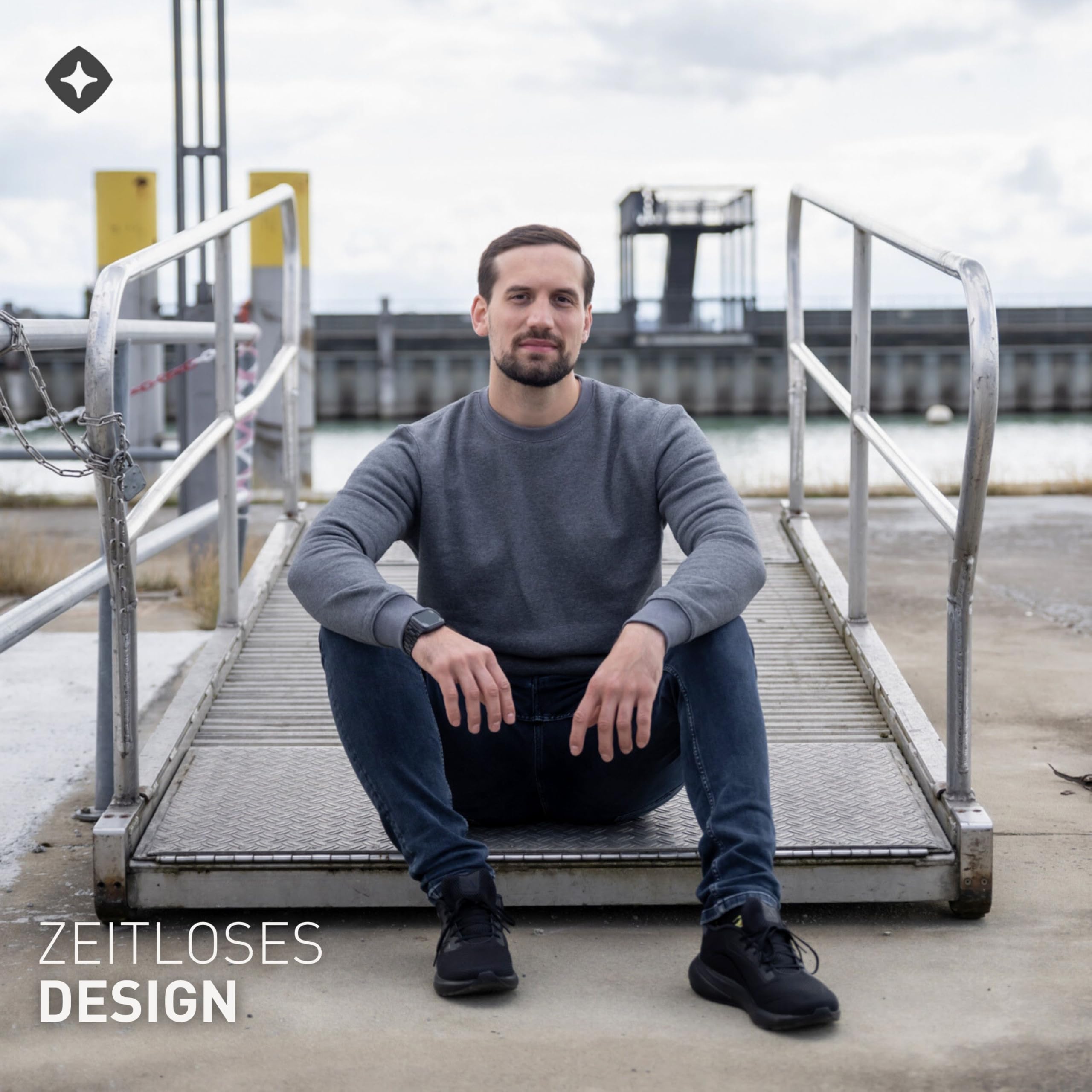 Höhenhorn Wallster - Sudadera de algodón con cuello redondo para hombre