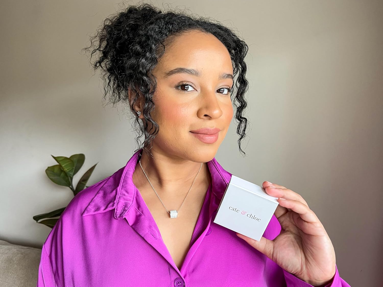 Cate & Chloe Anabelle 18k White Gold Pendant Necklace with Simulated Diamond Crystals, Hypoallergenic Jewelry for Women, Gift for Her - Image 6