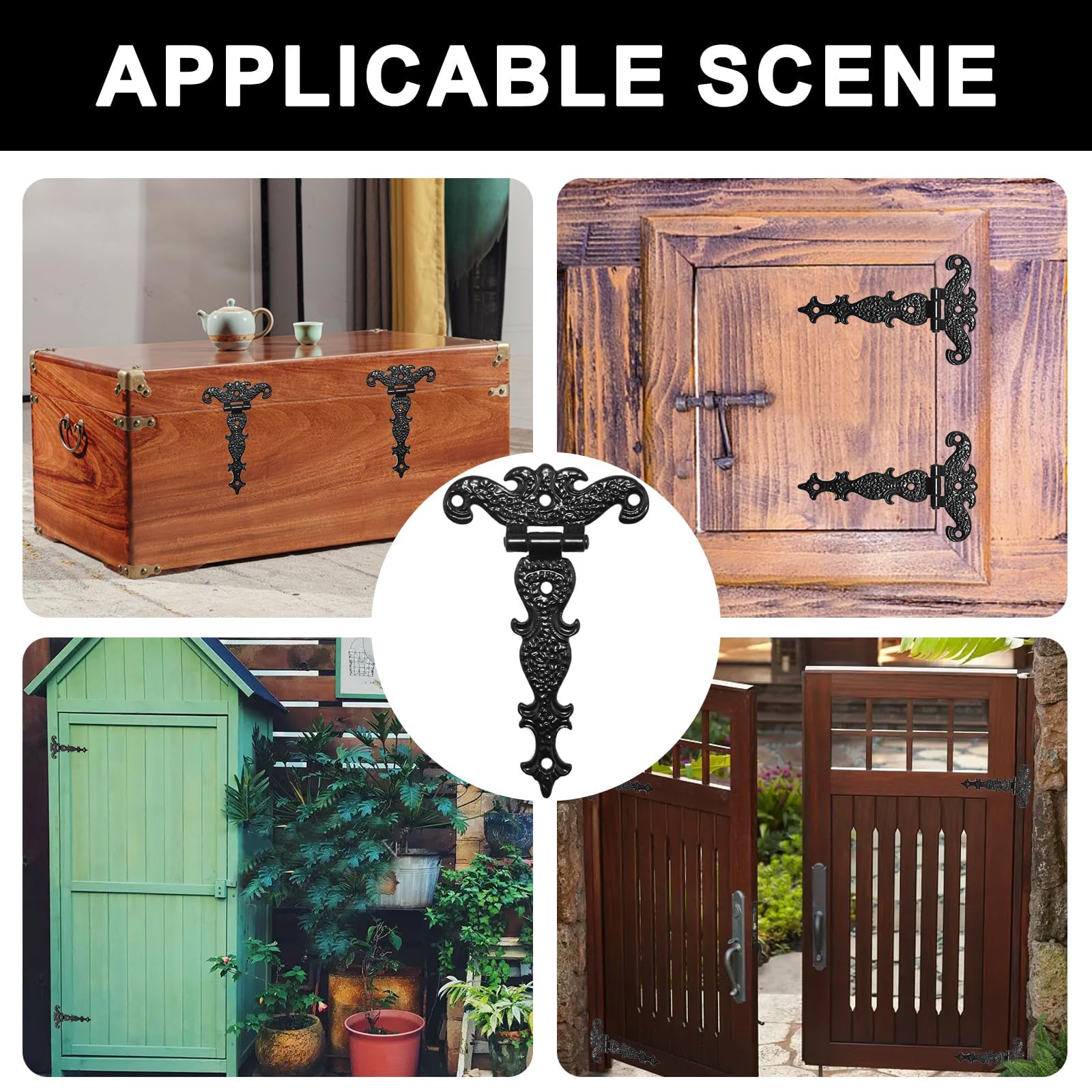 Vintage T-Shape Hinges - Decorative Cabinet Hardware -6