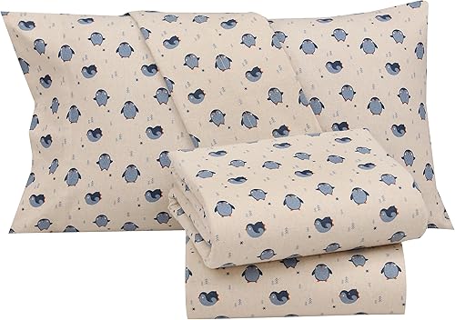 Miniatura 8 de RUVANTI Juego de sábanas de franela tamaño Queen, 100% algodón cepillado, bolsillos profundos de 16 pulgadas (se adapta a hasta 18 pulgadas),