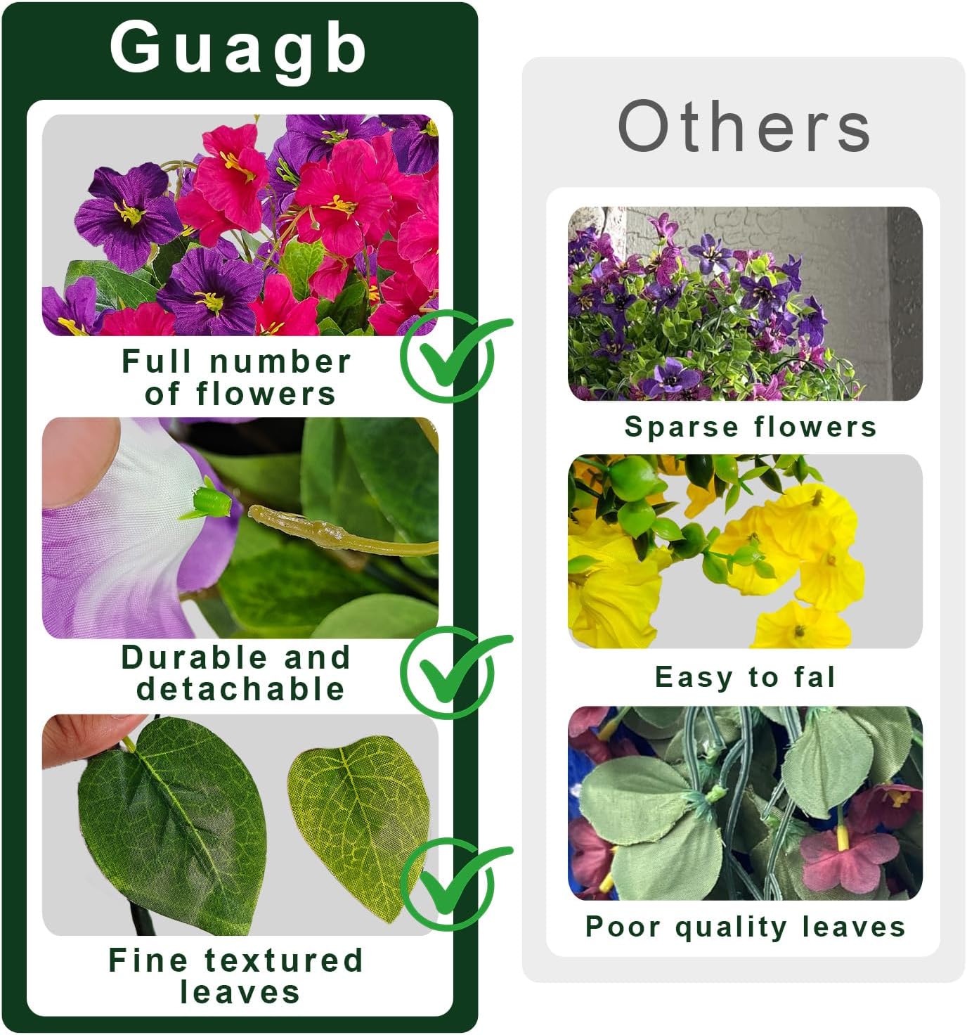 Artificial Hanging Flowers for Outdoors Decoration, 2 Bundles Outdoor Flowers UV Resistant Silk Morning Glory Fake Flowers for Front Porch Garden Window Box Outside Indoor Decor (Mixed Colors 2) - Image 4