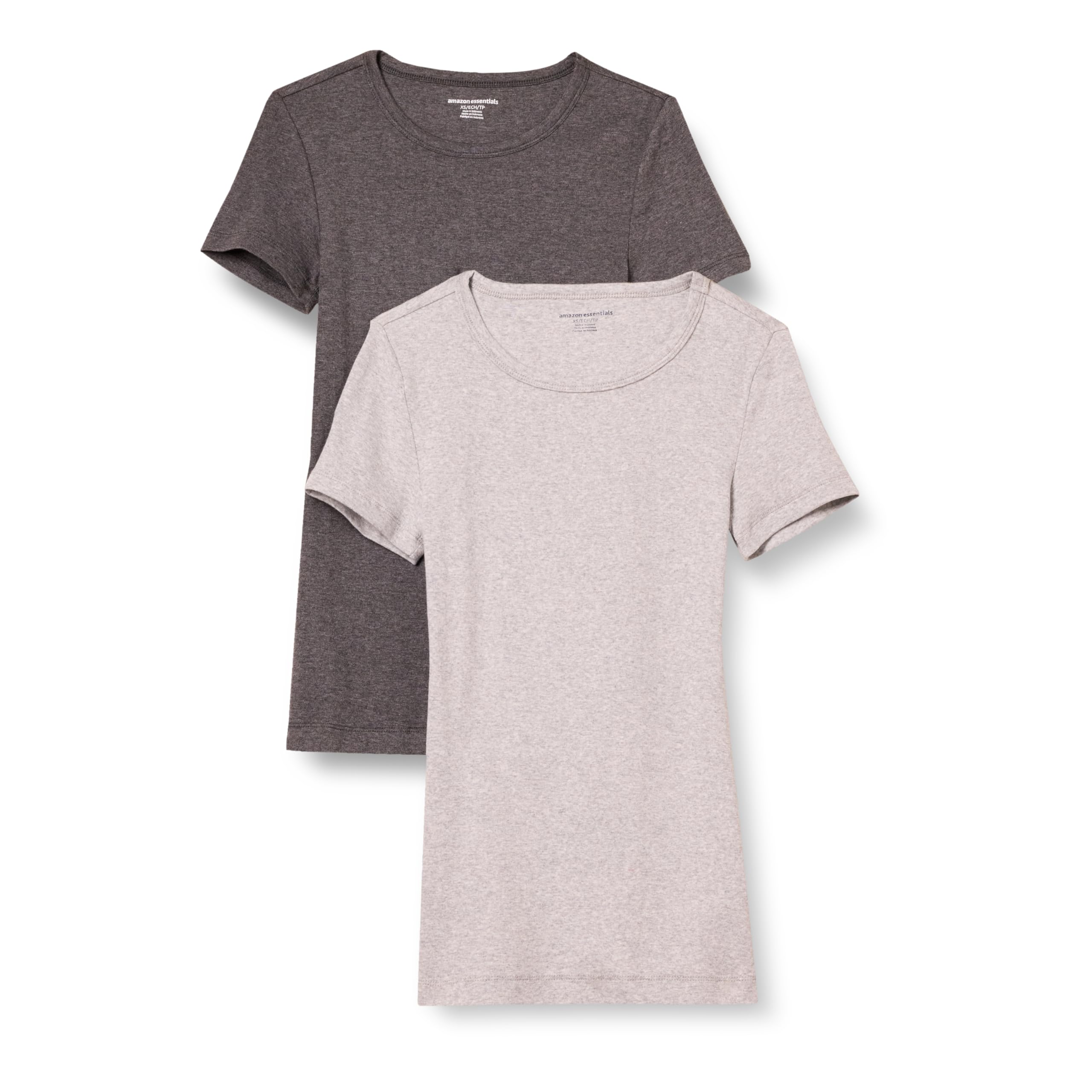 Amazon Essentials Damen Kurzärmeliges T-Shirt mit Rundhalsausschnitt, Schmale Passform
