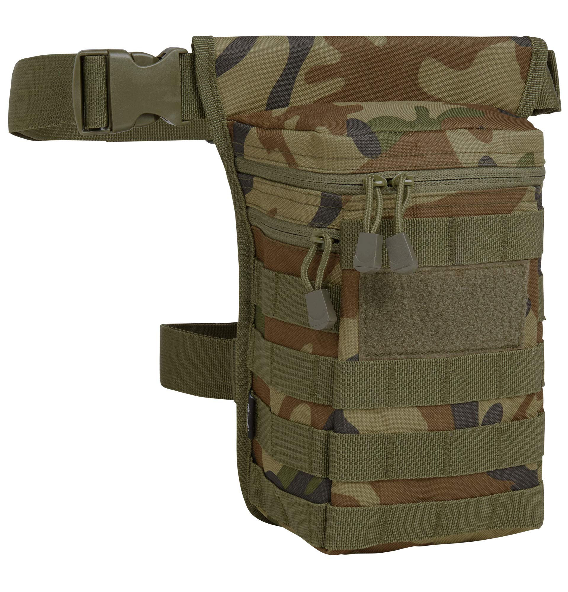 Brandit Side Kick Bag Leg Pocket, Hip Bag - Woodland, Side Kick Bag No. 2, Einheitsgröße