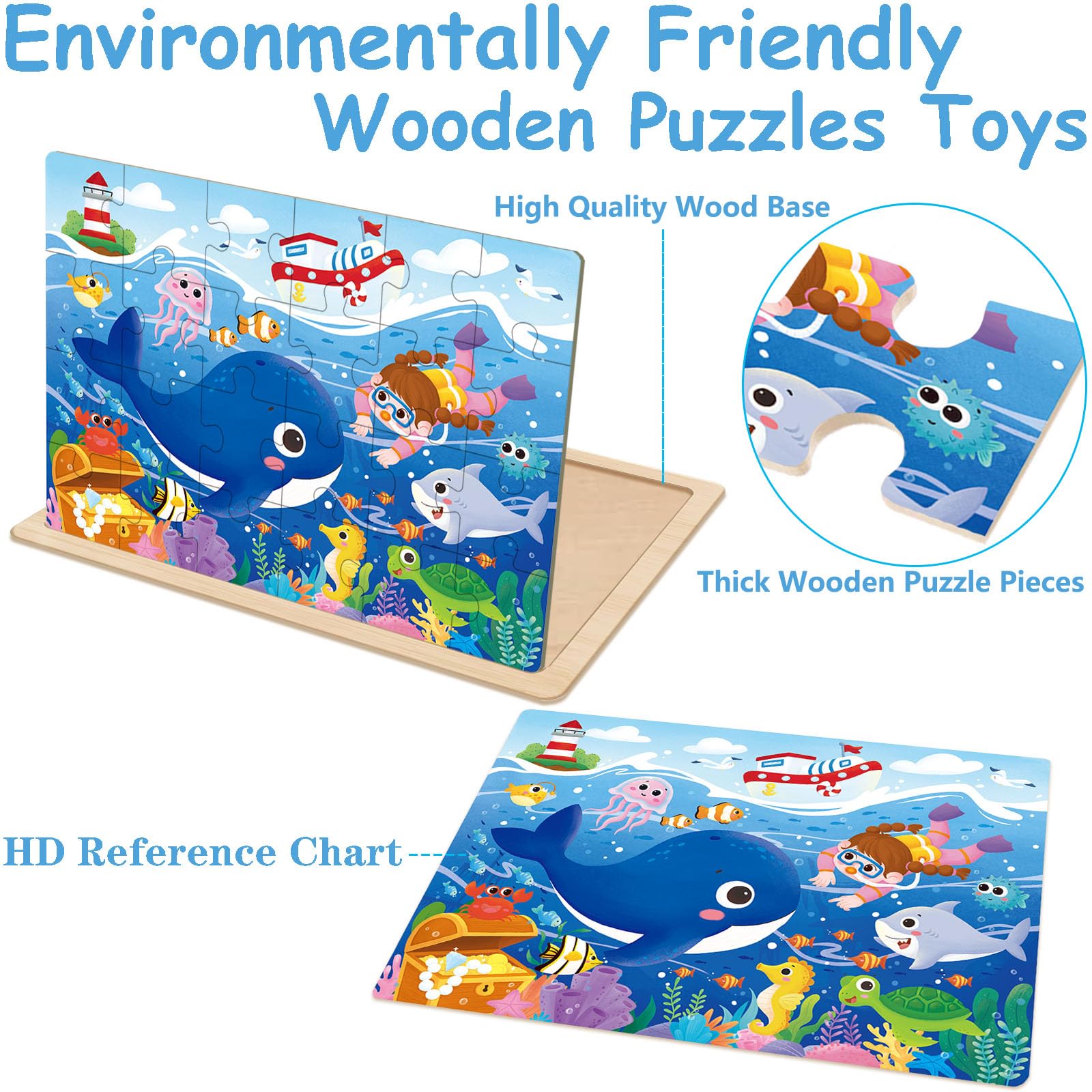 Puzzles for Kids Ages 4-6, 24 Pieces Woodens Puzzle for Toddlers Ages 3 4 5 6 Year Olds Kids Puzzles Children Puzzle for Boys and Girls Educational Toys - Image 6